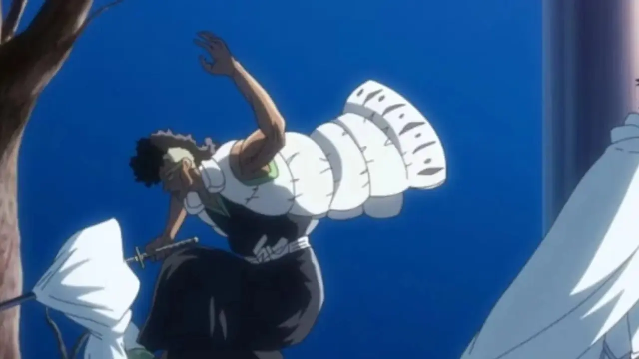 يحاول Ryuken Ishida التفكير مع Uryu في مكتبه في Bleach: حرب الدم التي استمرت ألف عام.