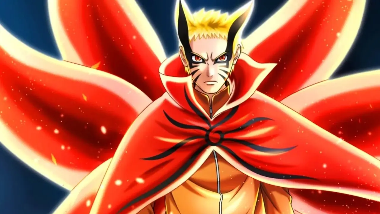 Bild av Naruto Uzumaki som använder sin starkaste transformation som kallas Baryon-läge