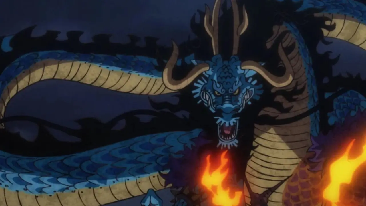 Kaido sous sa forme complète de bête dans One Piece Kaido sous sa forme complète de bête dans One Piece