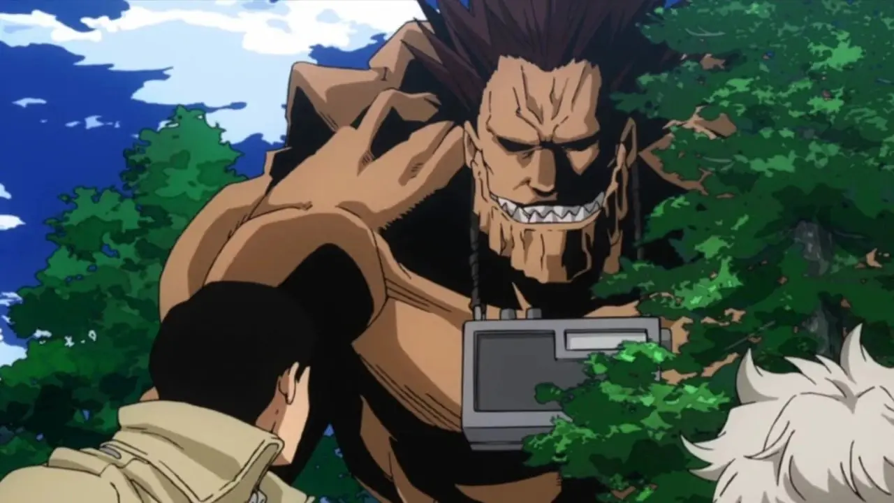 Gigantomachia في My Hero Academia يخرج من الغابة.