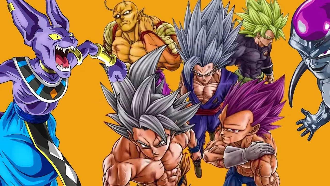 Beerus, Piccolo Naranja, Bestia Gohan, Super Saiyan Broly legendario, Freezer Negro, Goku Ultra Instinto y Vegeta Ultra Ego Beerus, Piccolo Naranja, Bestia Gohan, Super Saiyan Broly legendario, Freezer Negro, Goku Ultra Instinto y Vegeta Ultra Ego