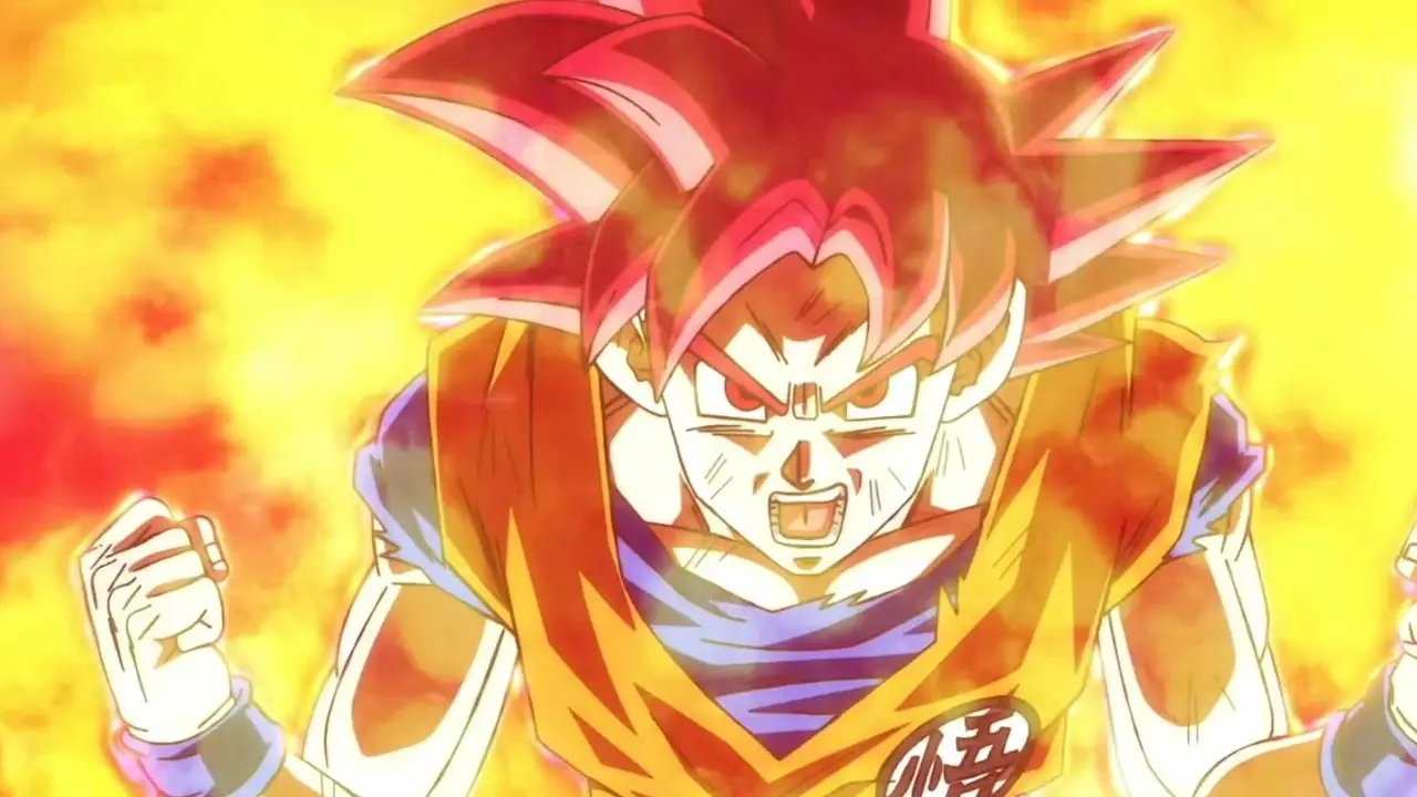 Super Saiyan God Goku och Beerus i Dragon Ball Super: BEerus