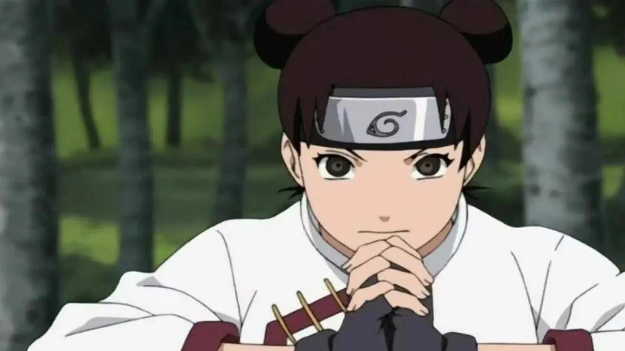 Tenten realiza un jutsu de invocación de arma en un bosque en Naruto: Shippuden. Tenten realiza un jutsu de invocación de arma en un bosque en Naruto: Shippuden.