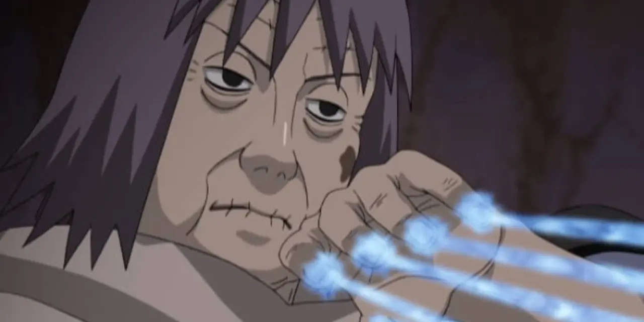 Onoki, Kaguya Otsutsuk y Danzo miran fijamente a sus enemigos en Naruto: Shippuden