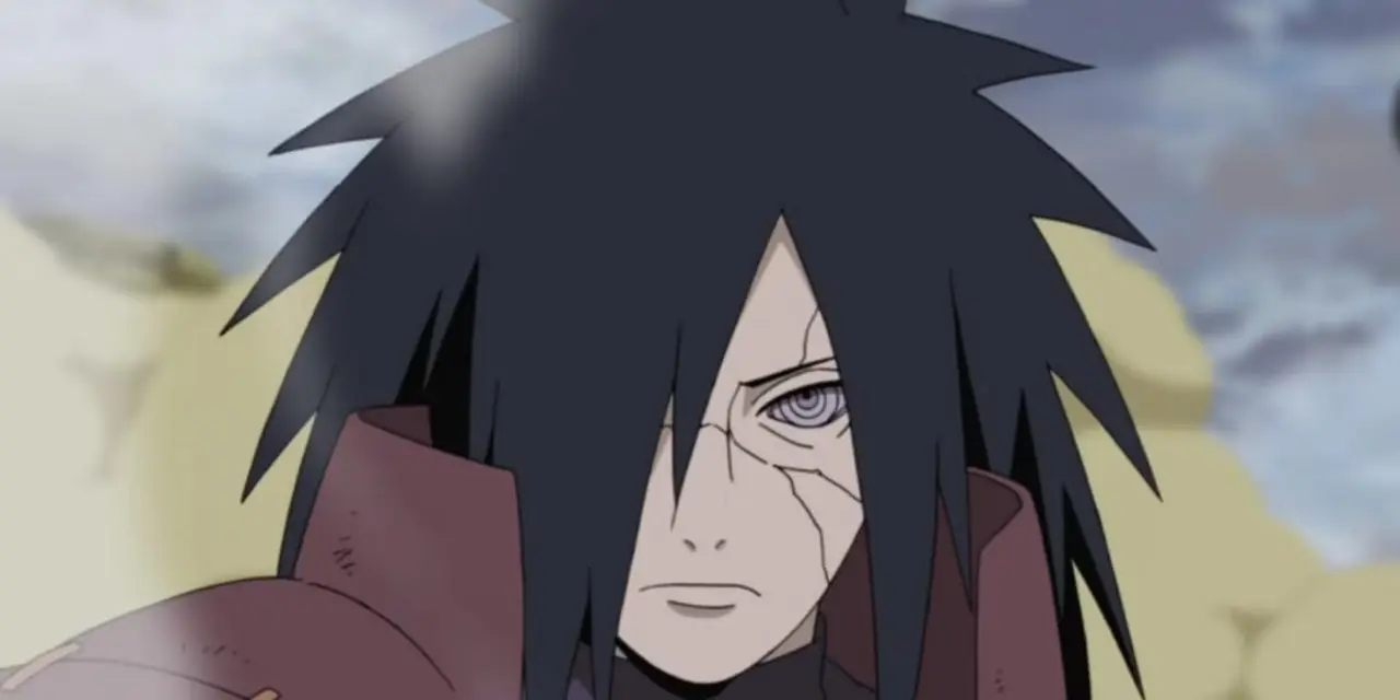 Madara Uchiha activa su Rinnegan para absorber el Rasenshuriken de Naruto en Naruto: Shippuden.