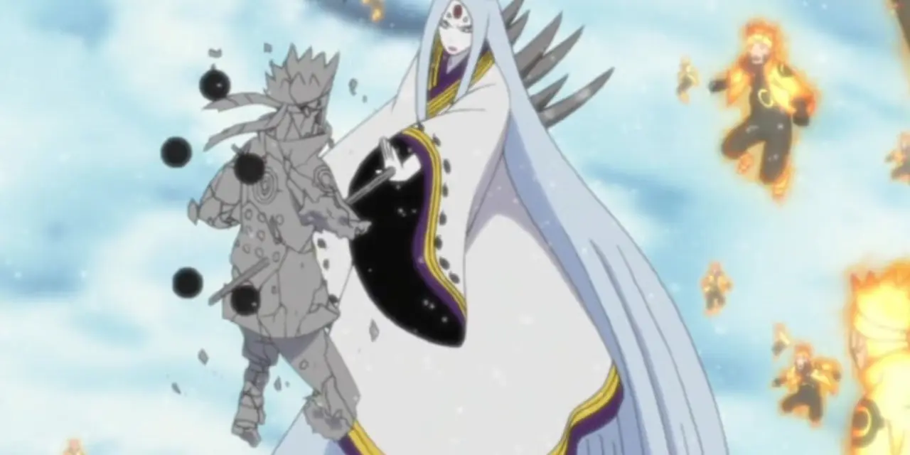 Black Zetsu révèle sa forme physique après la défaite de Kaguya dans un flashback de Naruto : Shippuden.