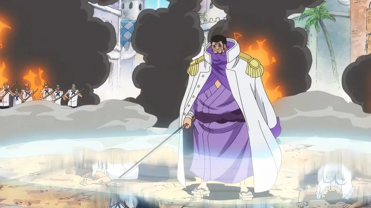 Los marines Sengoku abandonan la organización de una pieza
