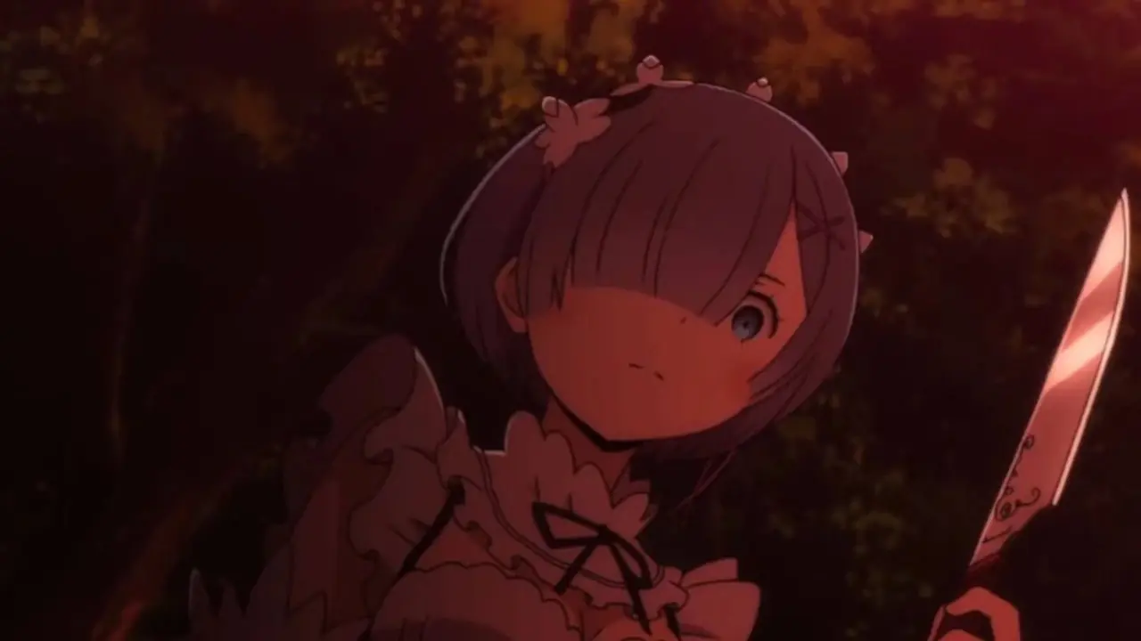 Subaru w Witch's Miasma w korytarzu rezydencji widziany w sezonie 1, odcinku 6, ReZero rozpoczyna życie w innym świecie