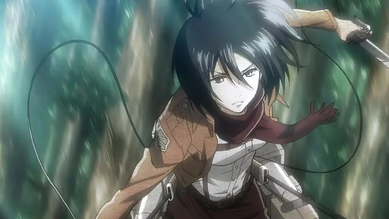 Mikasa Ackerman riktar bladet mot en självisk adelsman i Attack on Titan