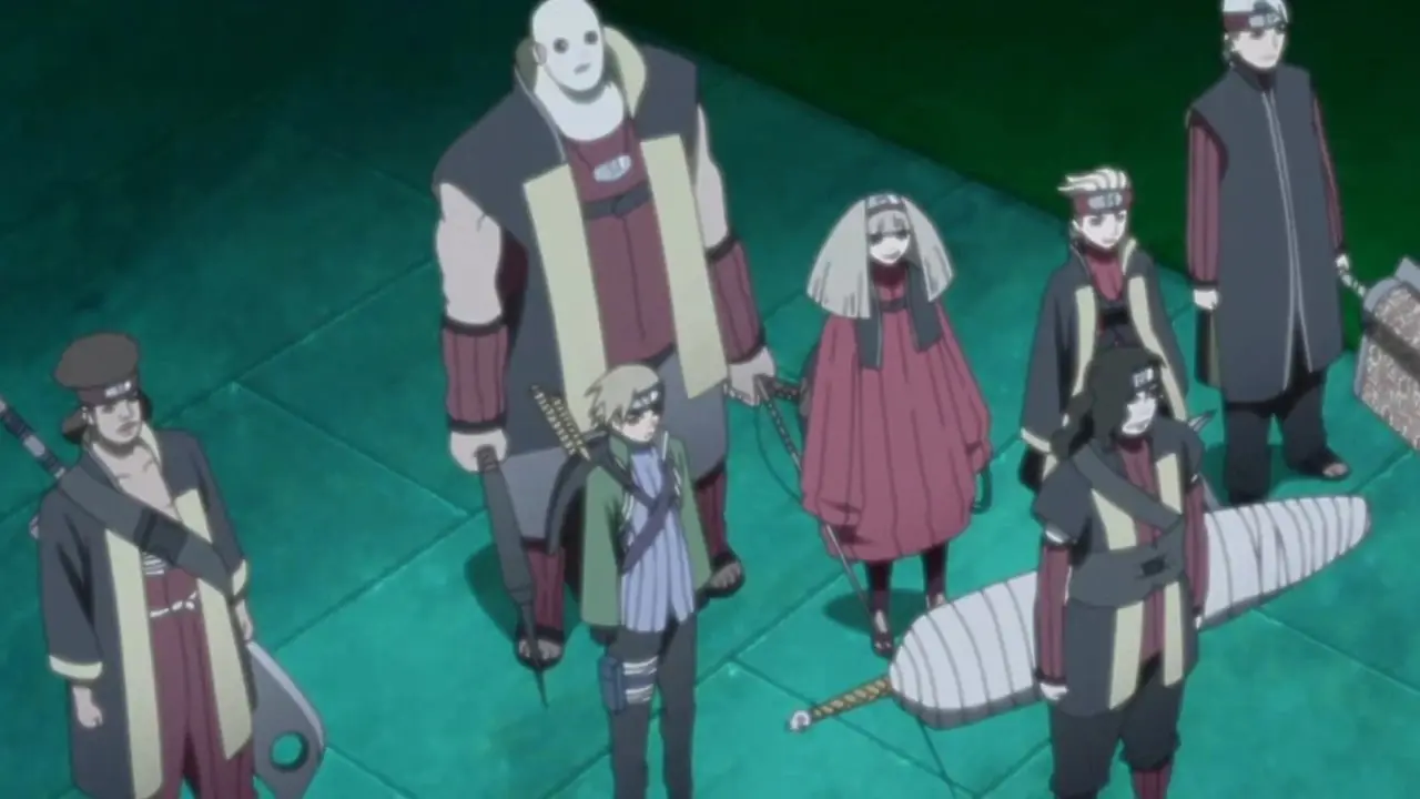 Les membres loyaux et déloyaux des Douze Guardian Ninja s'affrontent dans un flashback de Naruto : Shippuden.