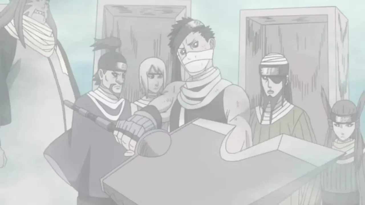De Sound Four en leden van de Akatsuki verzamelden zich in Naruto