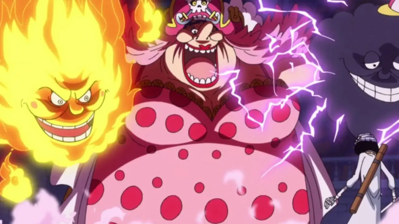 Big Mom väcker sina Homies till liv medan de slåss mot Brook in One Piece.
