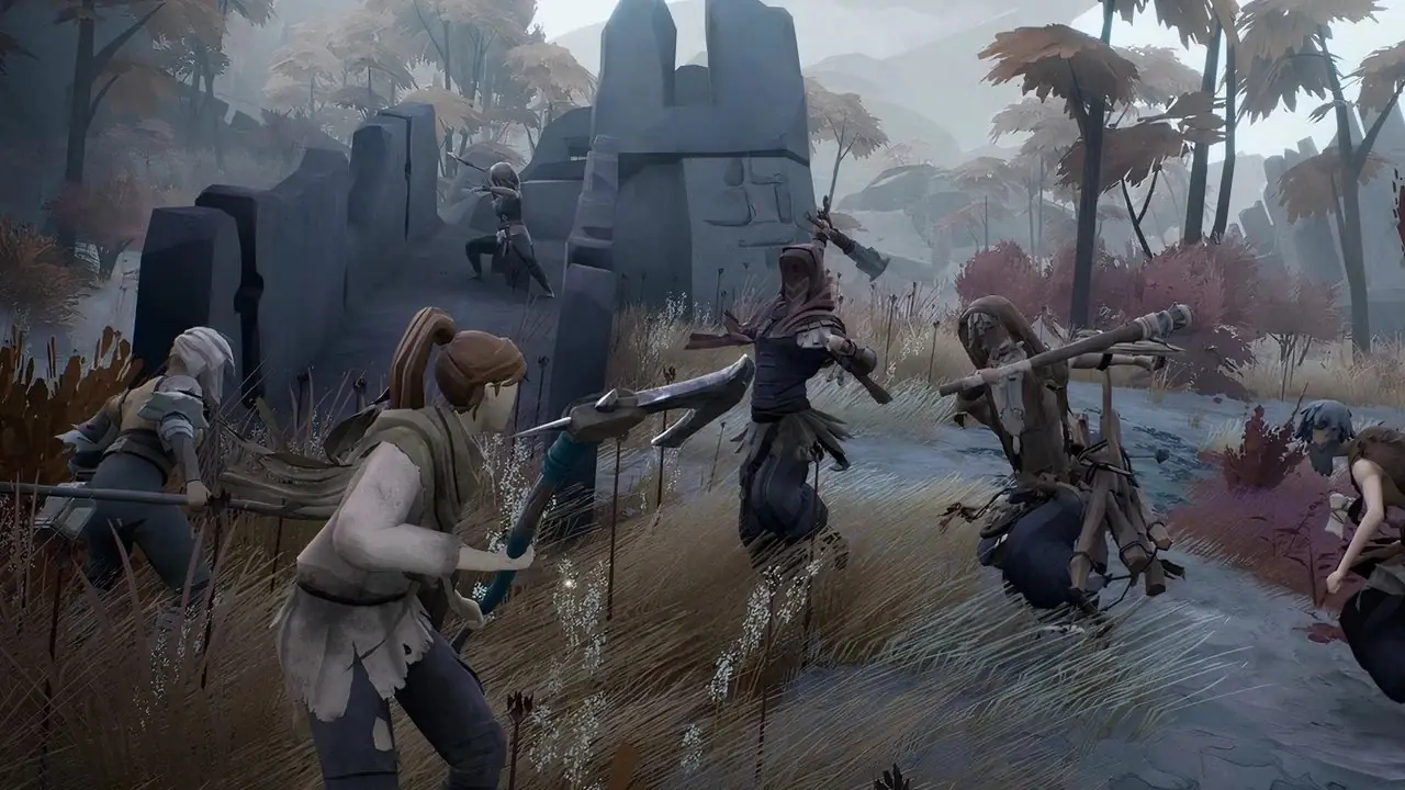 Capture d'écran d'Ashen Steam, joueur combattant plusieurs ennemis