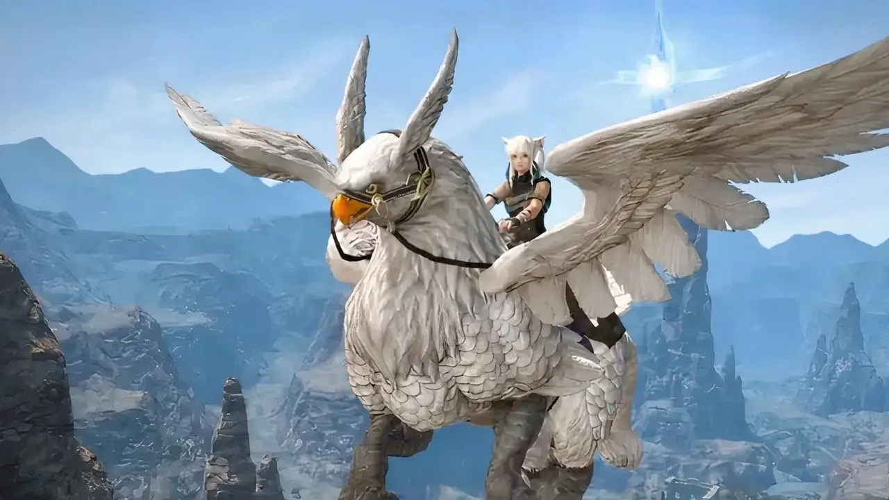 FF14 中的光环站在召唤的库西斯旁边