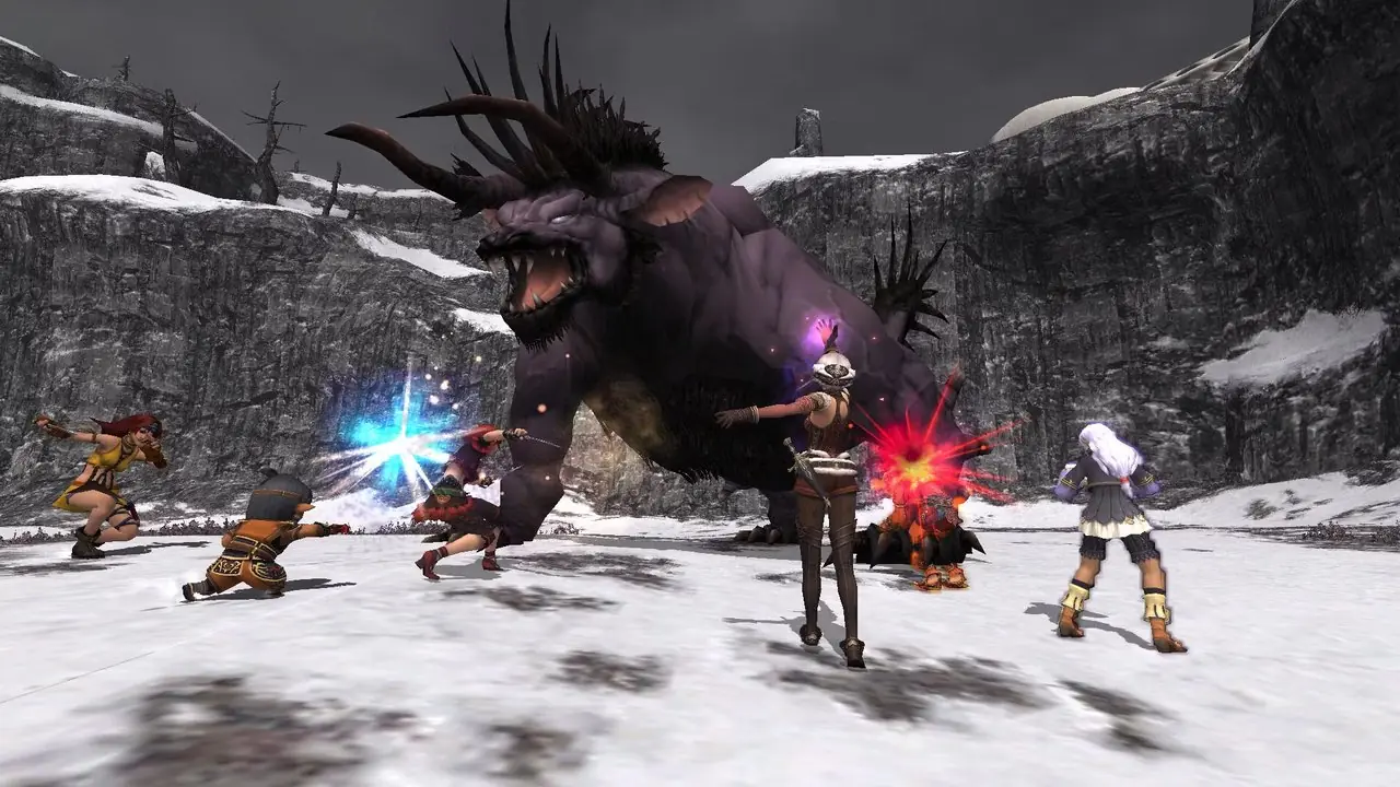 En gruppe spillere samlet seg på et felt i Asheron's Call