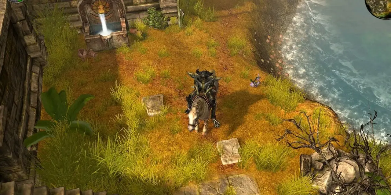 En gruppe spillere samlet seg på et felt i Asheron's Call