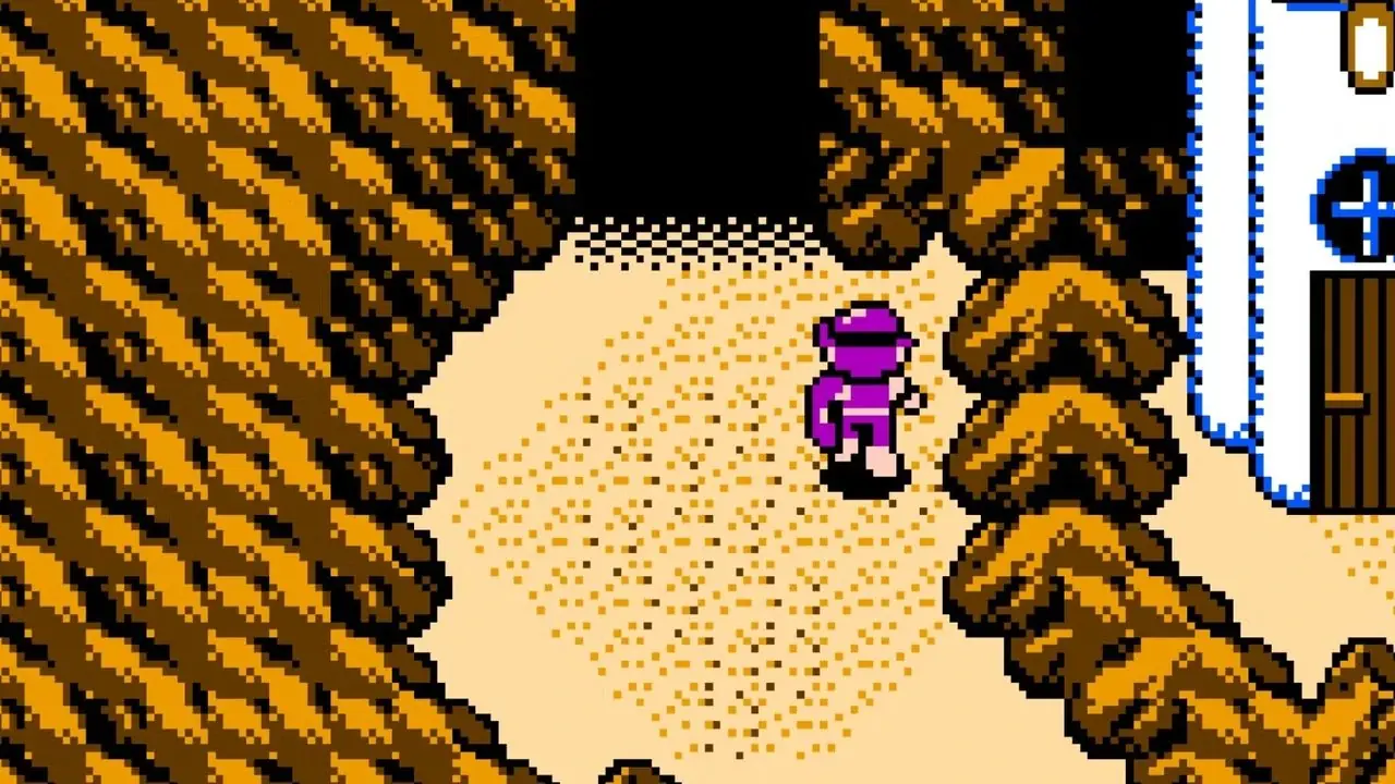 Explorando uma caverna em Crystalis
