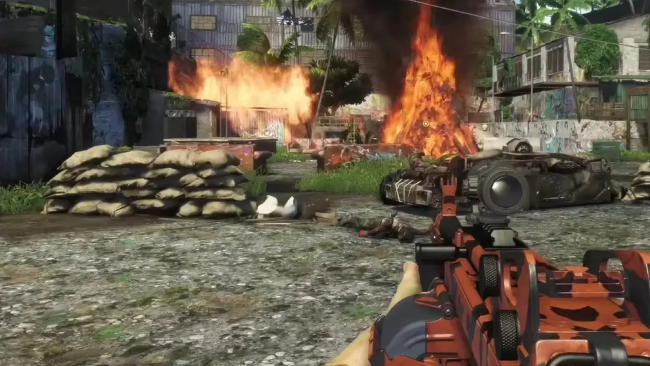 Far Cry 3'te (2012) düşmanları vurmak