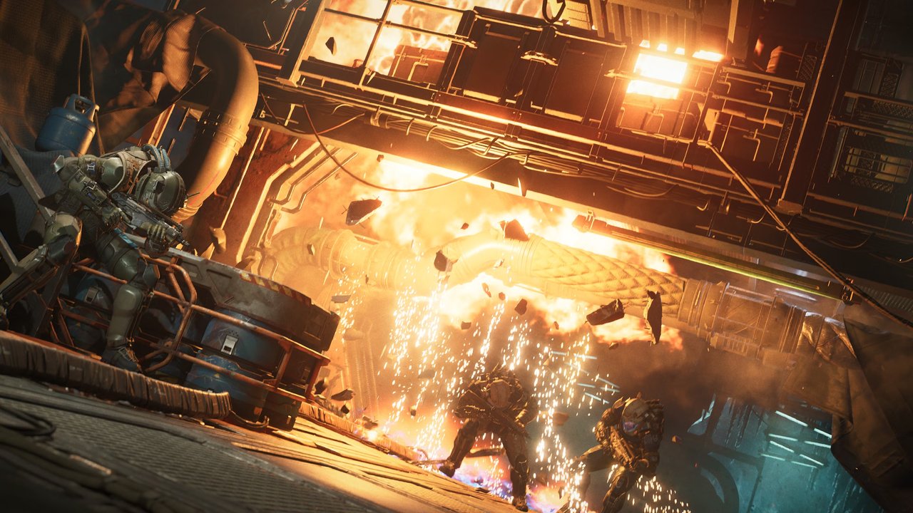 Un personaje con casco con luz interior en The Expanse Osiris Reborn
