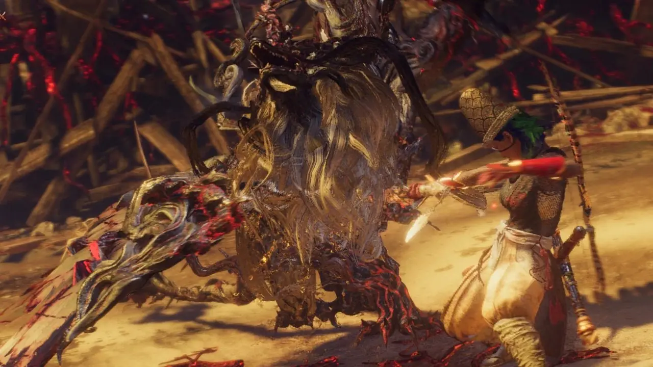 nioh 3 derribando la rueda de fuego