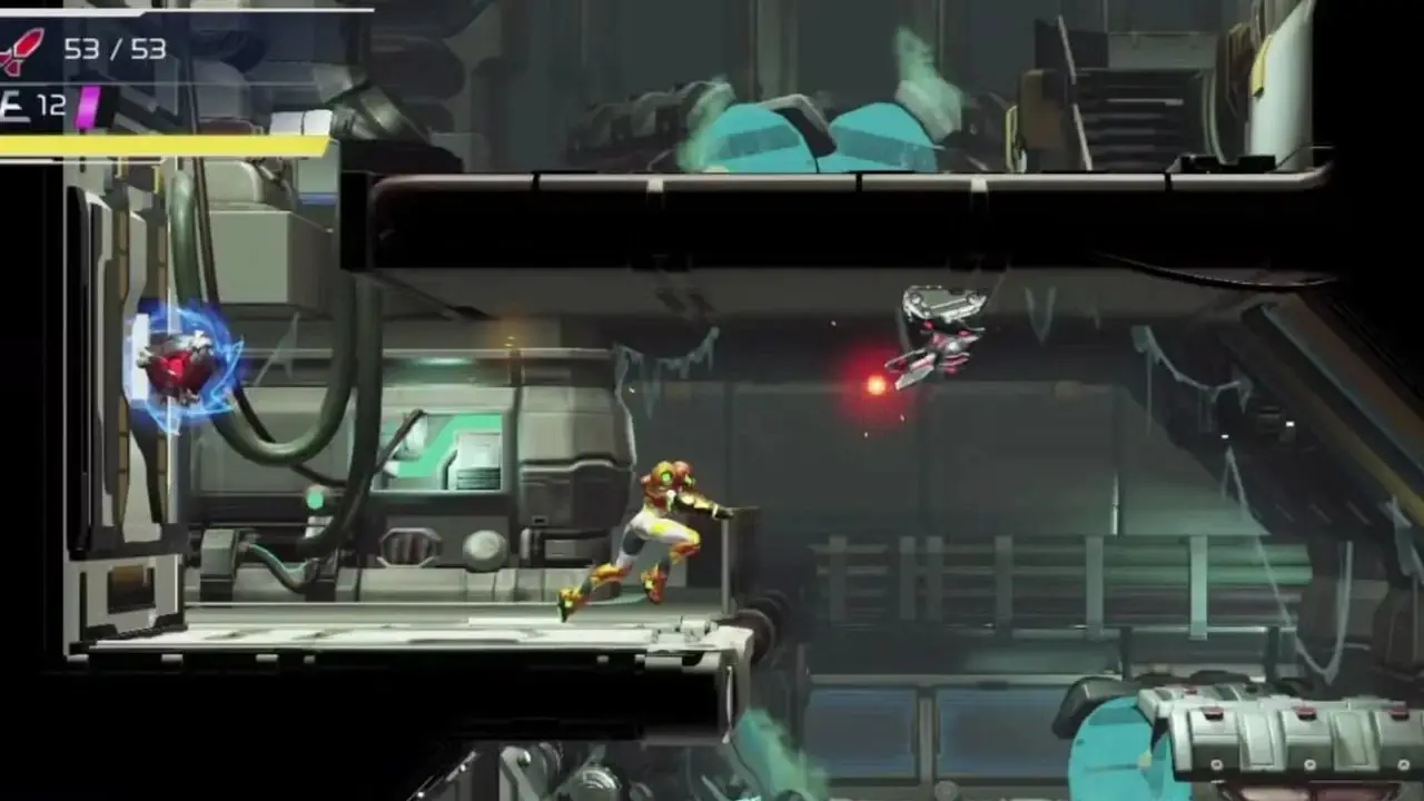 Samus lutando contra o inimigo
