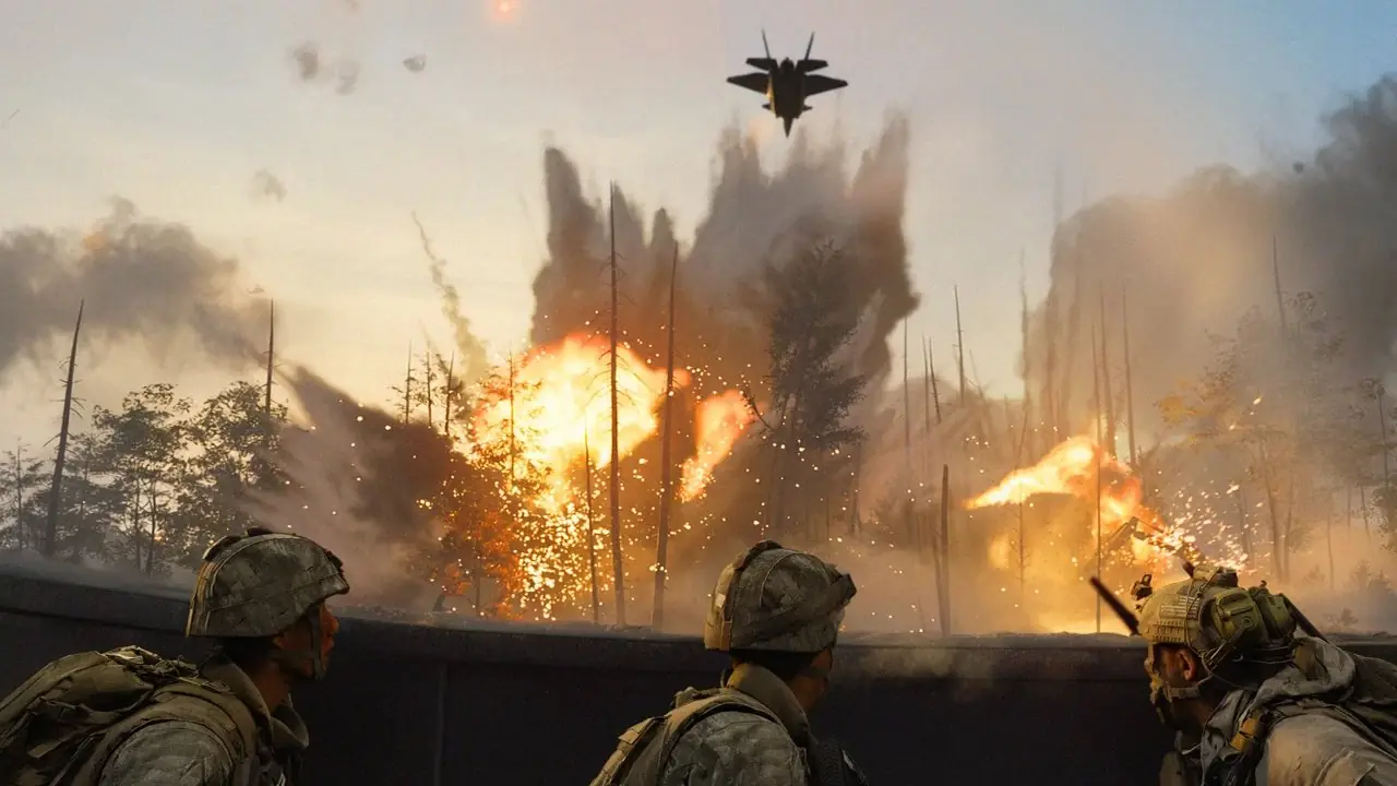 Opérateur de Call of Duty Modern Warfare 4 au coin de la rue