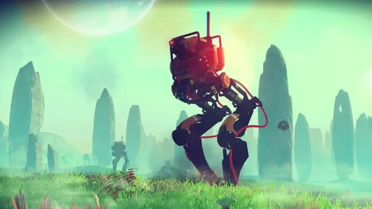Игрок No Man's Sky парит в космосе