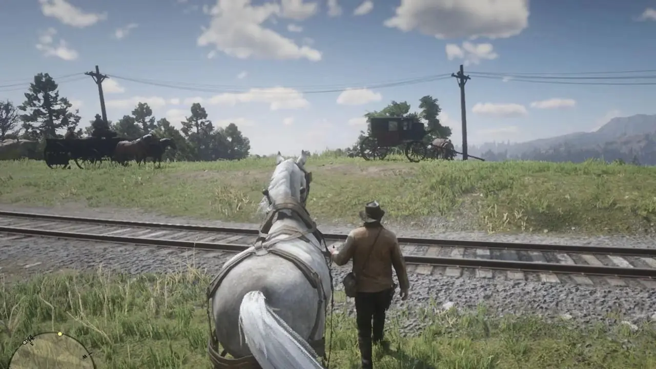 Montando una carreta en Red Dead Redemption 2 (2018)