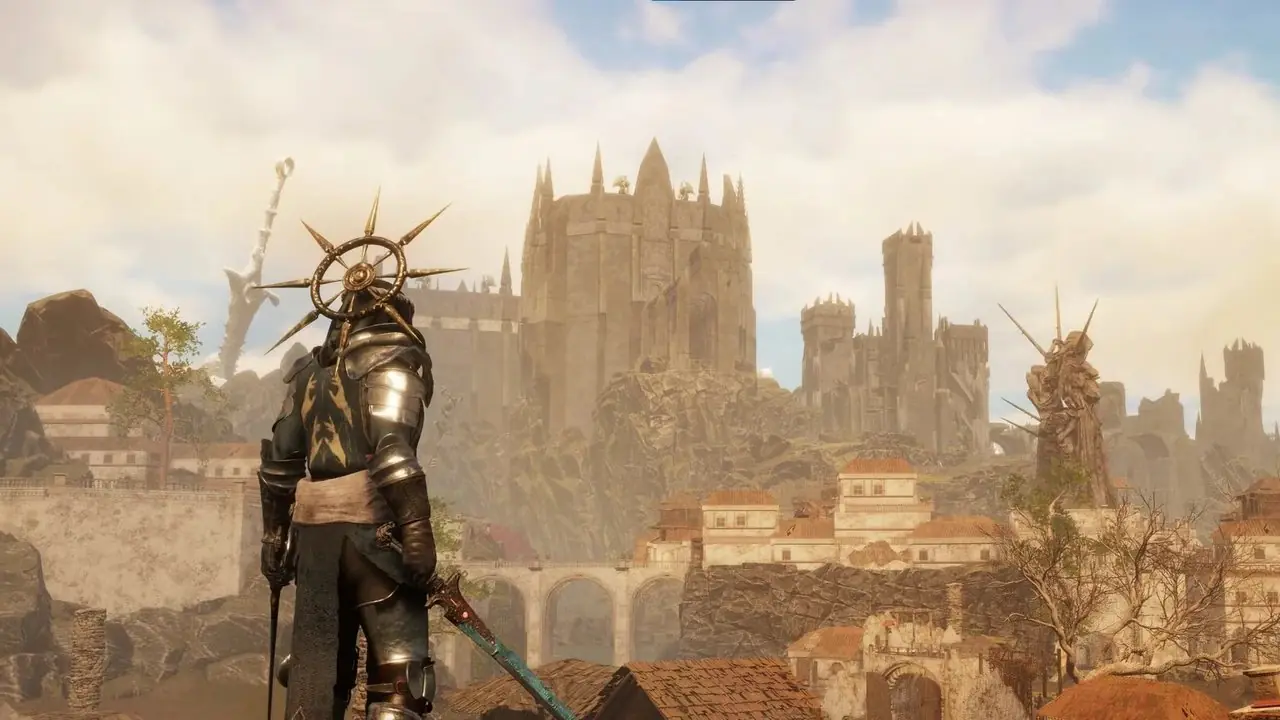 المدينة الإمبراطورية في المسافة في The Elder Scrolls 4 Oblivion Remastered