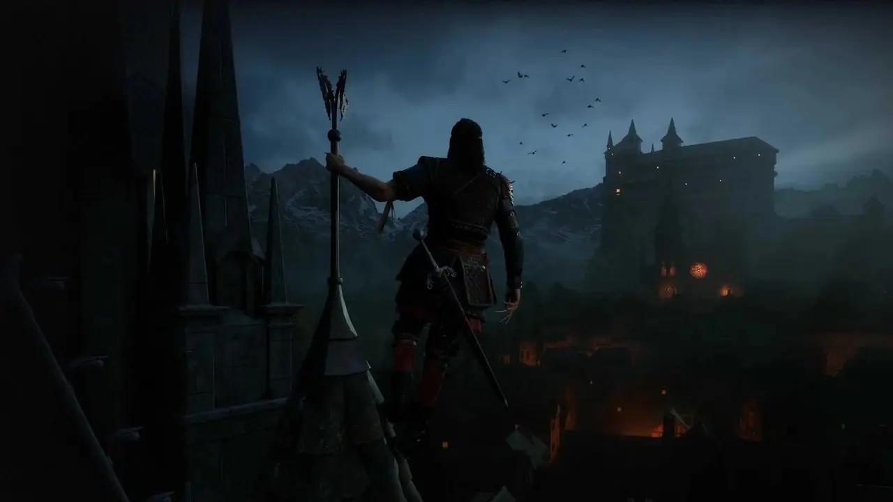 Coen på toppen av slottet i Blood of Dawnwalkers huvudmeny Coen på toppen av slottet i Blood of Dawnwalkers huvudmeny