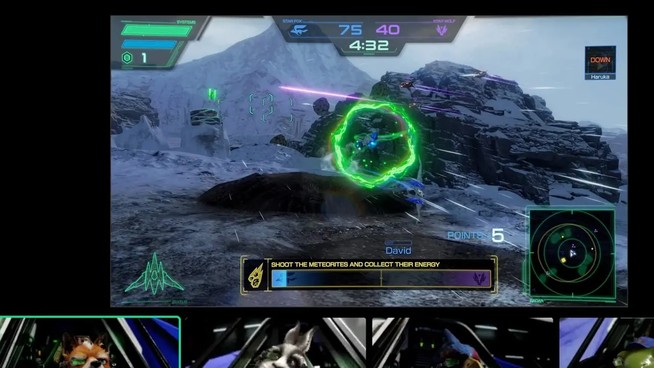 Fox et Krystal de Star Fox Adventures devant Fox et son Arwing du remake Switch 2 Star Fox