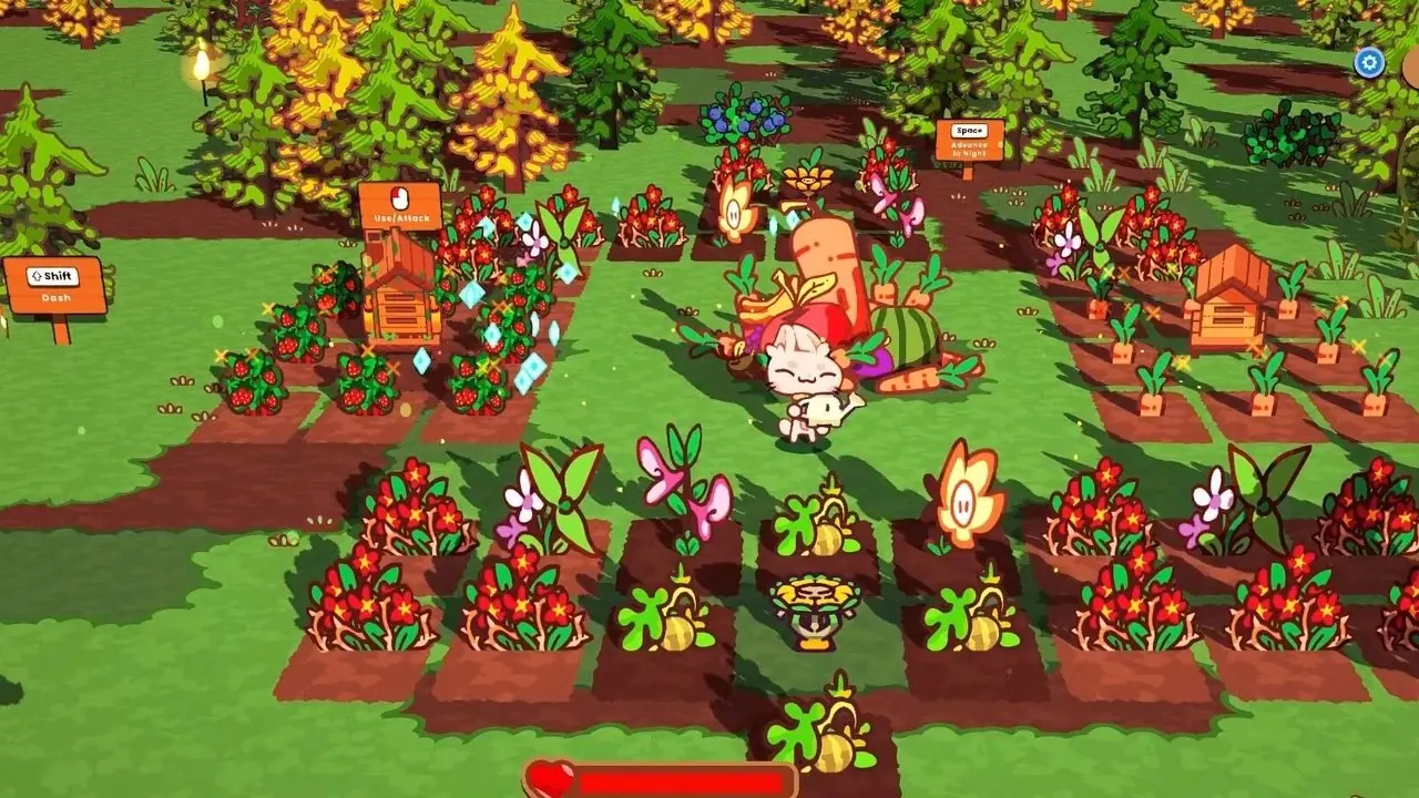 द रैबिट हॉल प्रमुख कला में फलों और सब्जियों के ढेर के सामने खरगोश