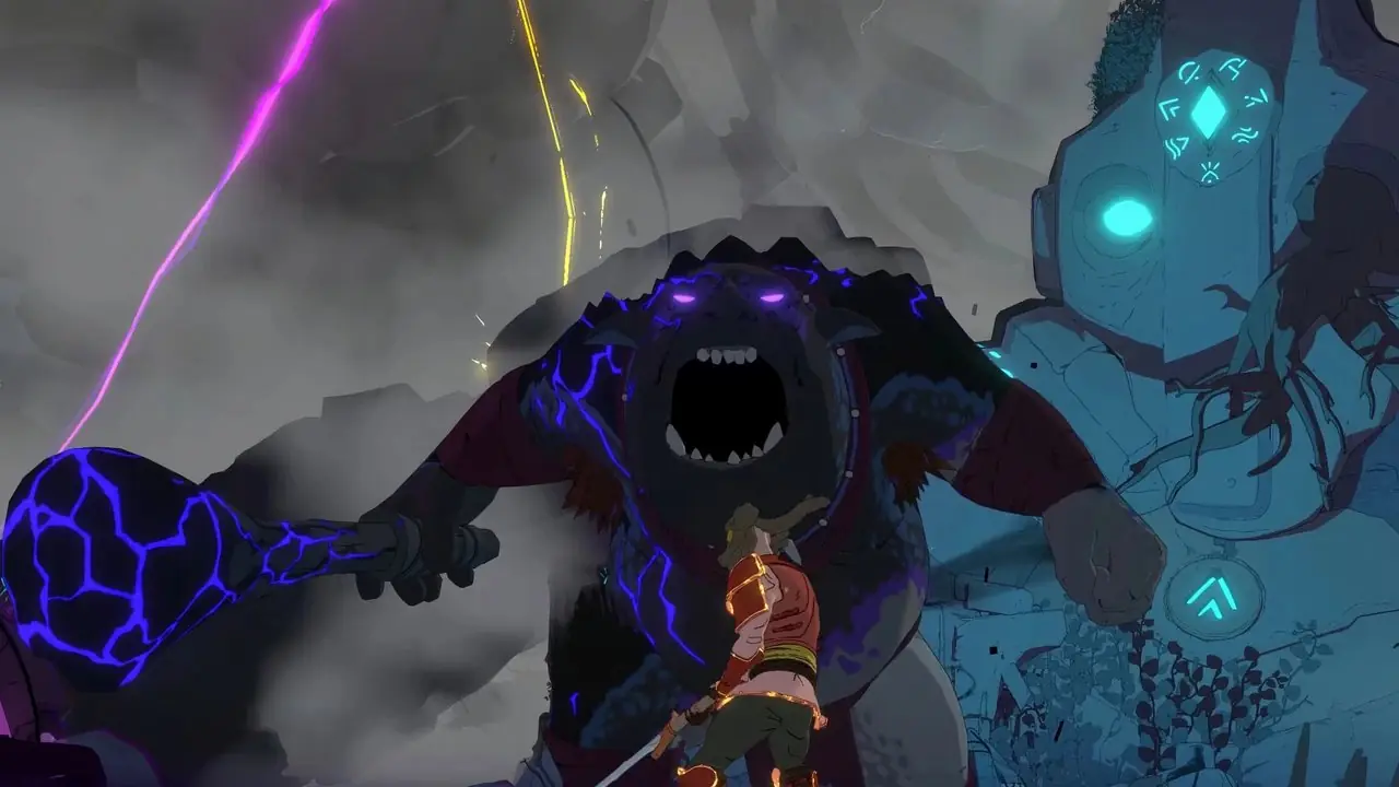 Jugador luchando contra un jefe en Stormforge