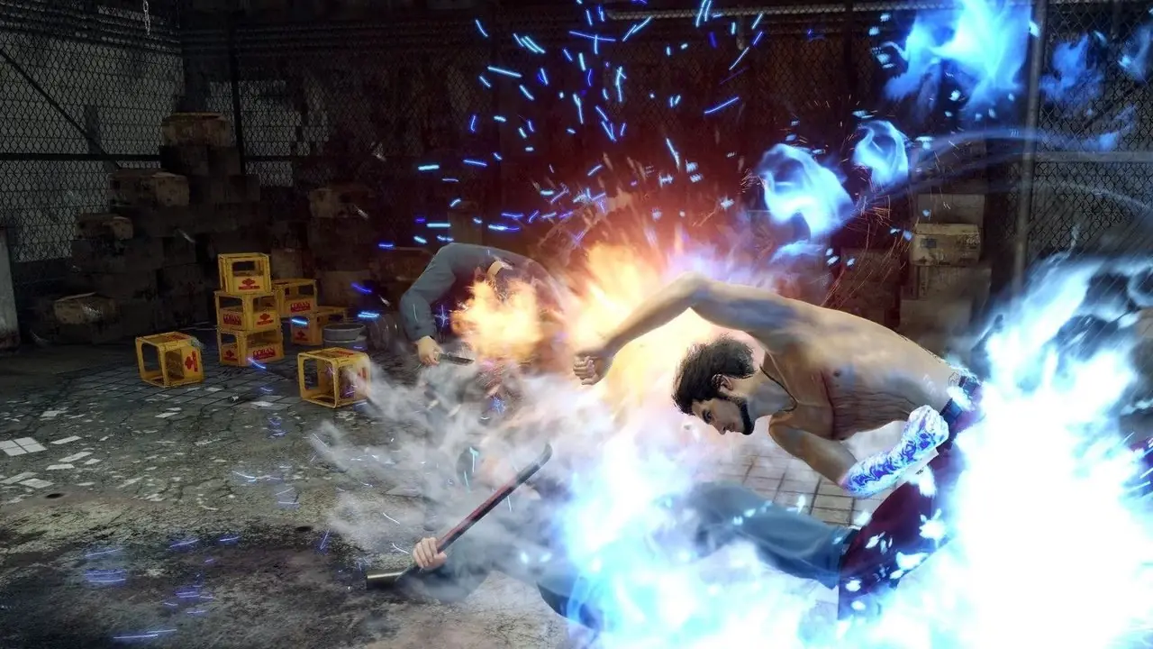 Geralt luchando contra un grifo al atardecer en The Witcher 3 Wild Hunt Remastered