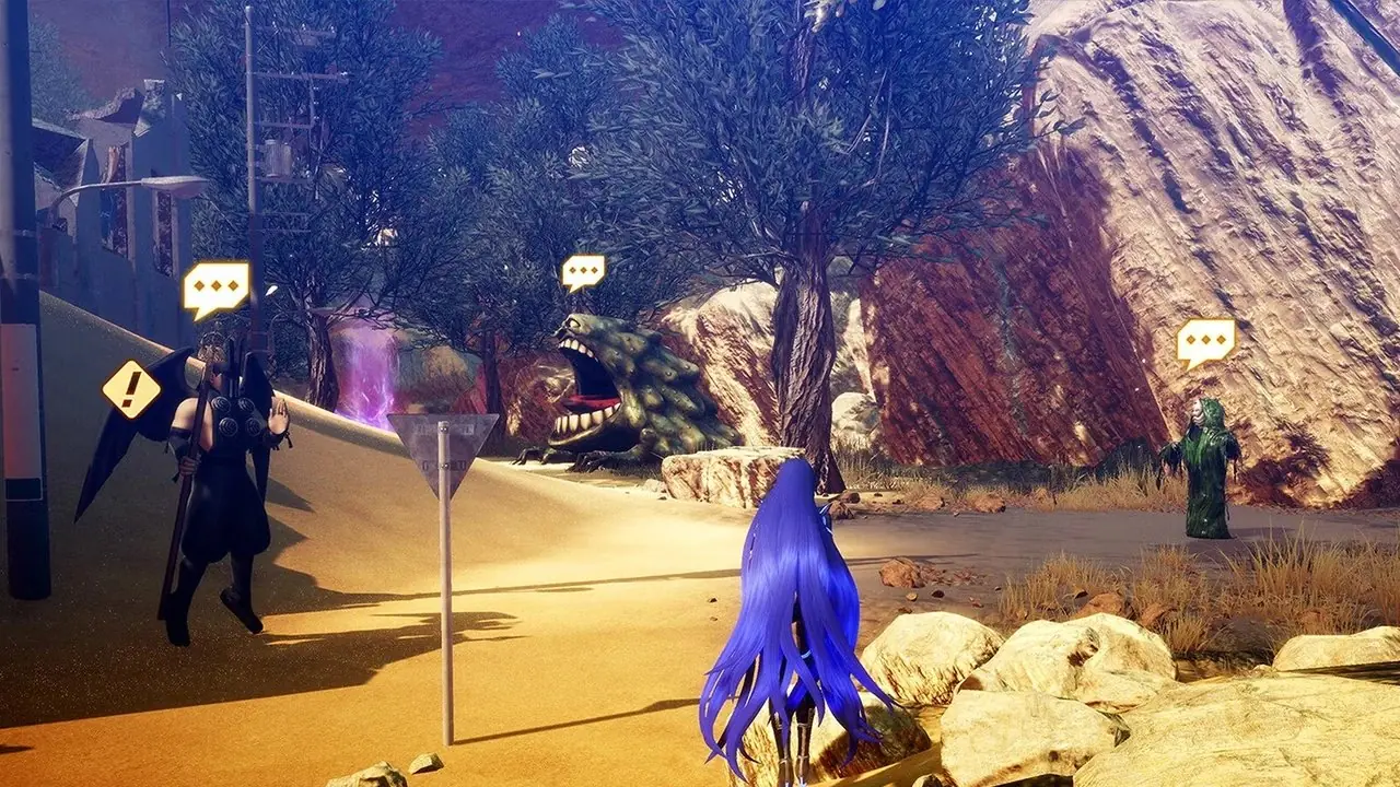 Shin Megami Tensei 3 Nocturne HD Remaster'da (2020) bir NPC ile konuşmak