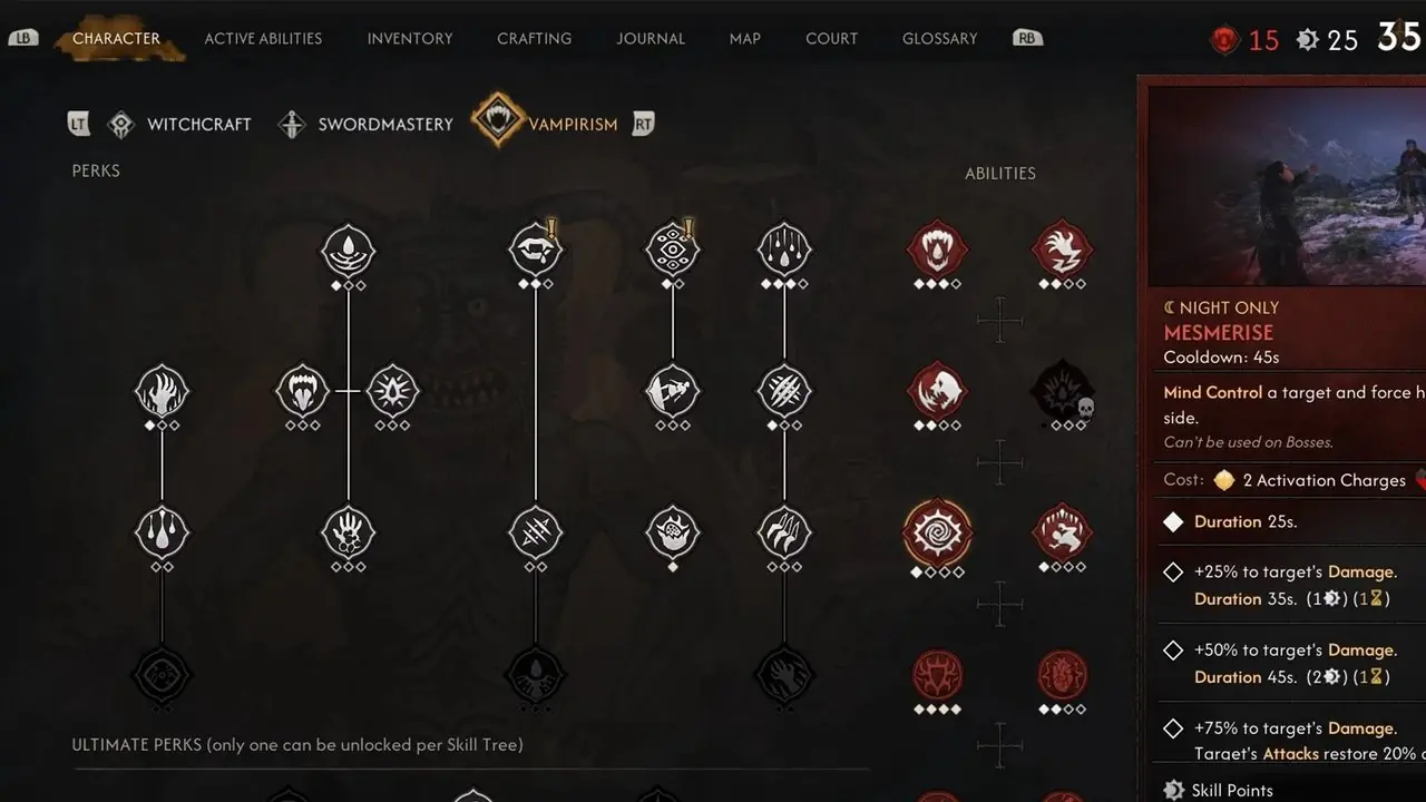 Blood Of Dawnwalker: 모든 수동 위치에서 모든 기술을 잠금 해제하는 방법 5