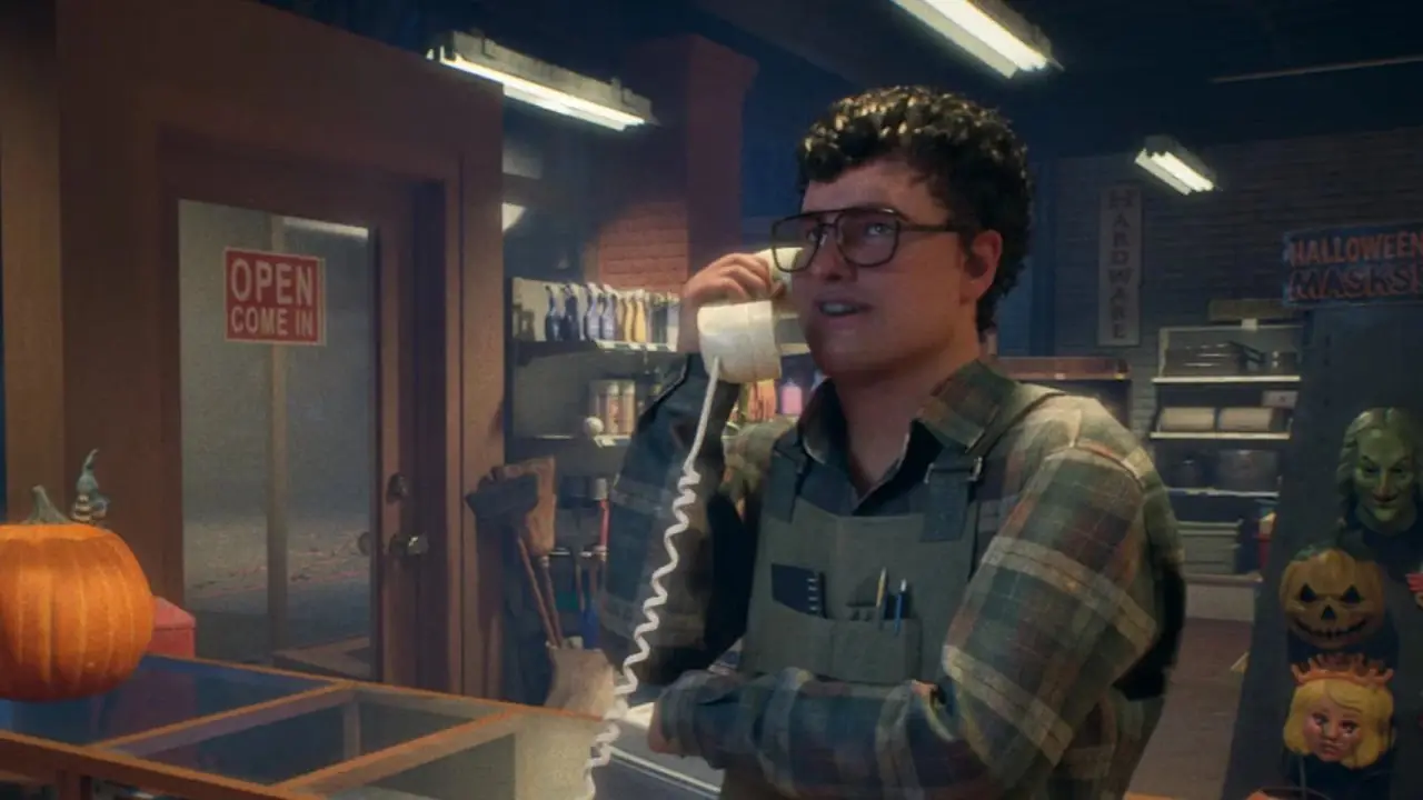 Jernvarehandel eric står ved disken på telefonen halloween