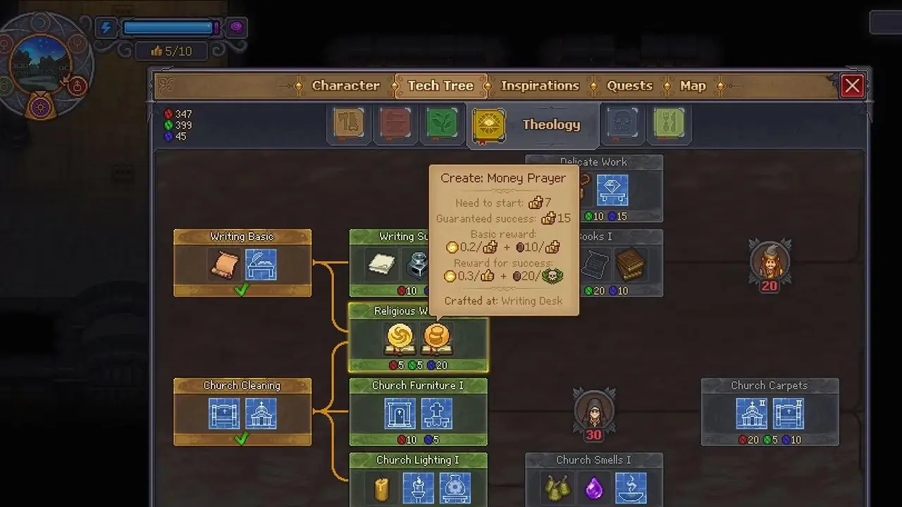 Graveyard Keeper 2 - Prayers in Tech Tree