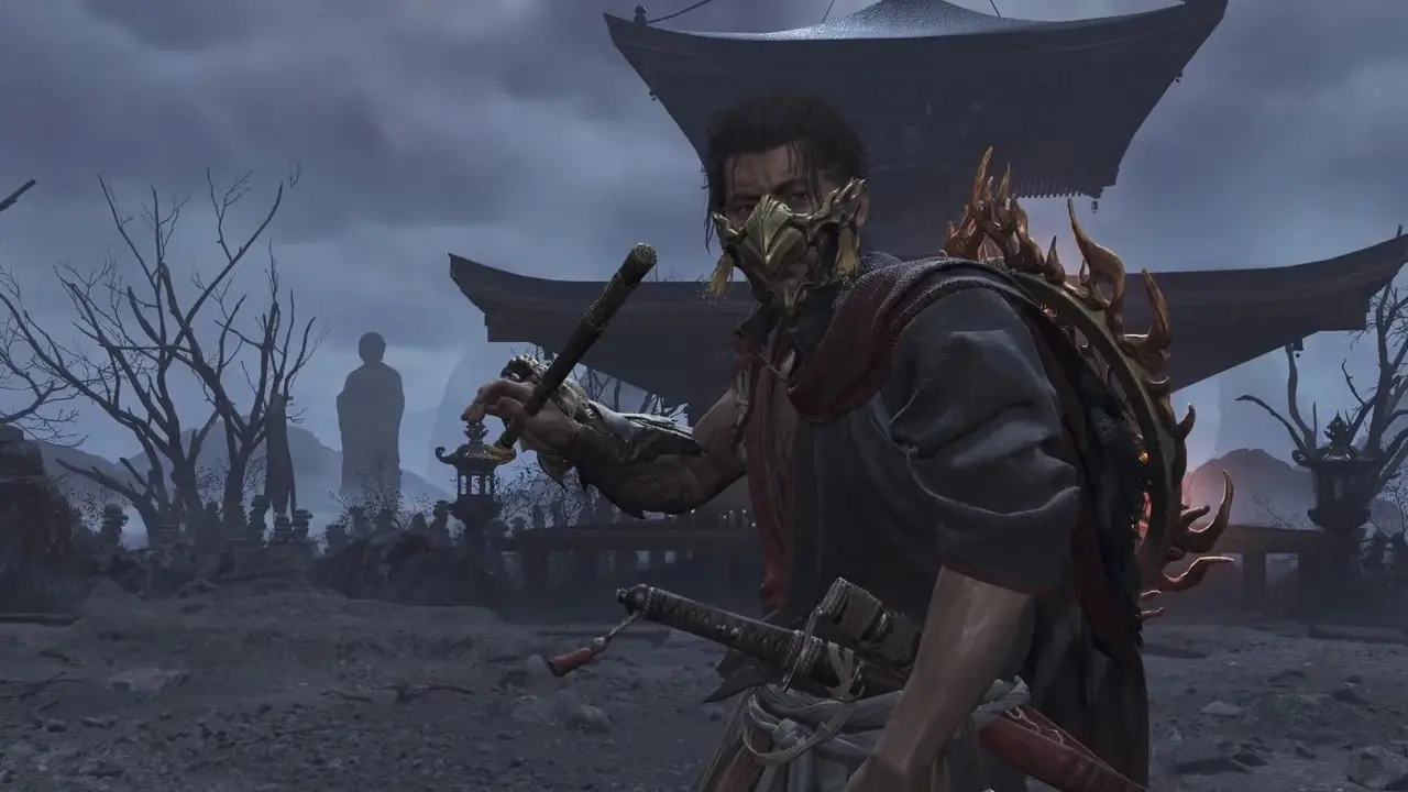 Onimusha Caminho da Espada Firebird Flute postura pronta