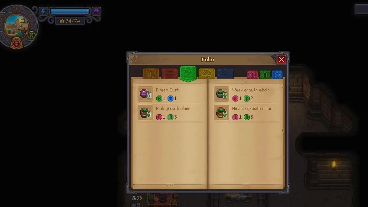 Graveyard Keeper 2 - 폴리오 - 연금술 레시피 - 드림 더스트 Graveyard Keeper 2 - 폴리오 - 연금술 레시피 - 드림 더스트