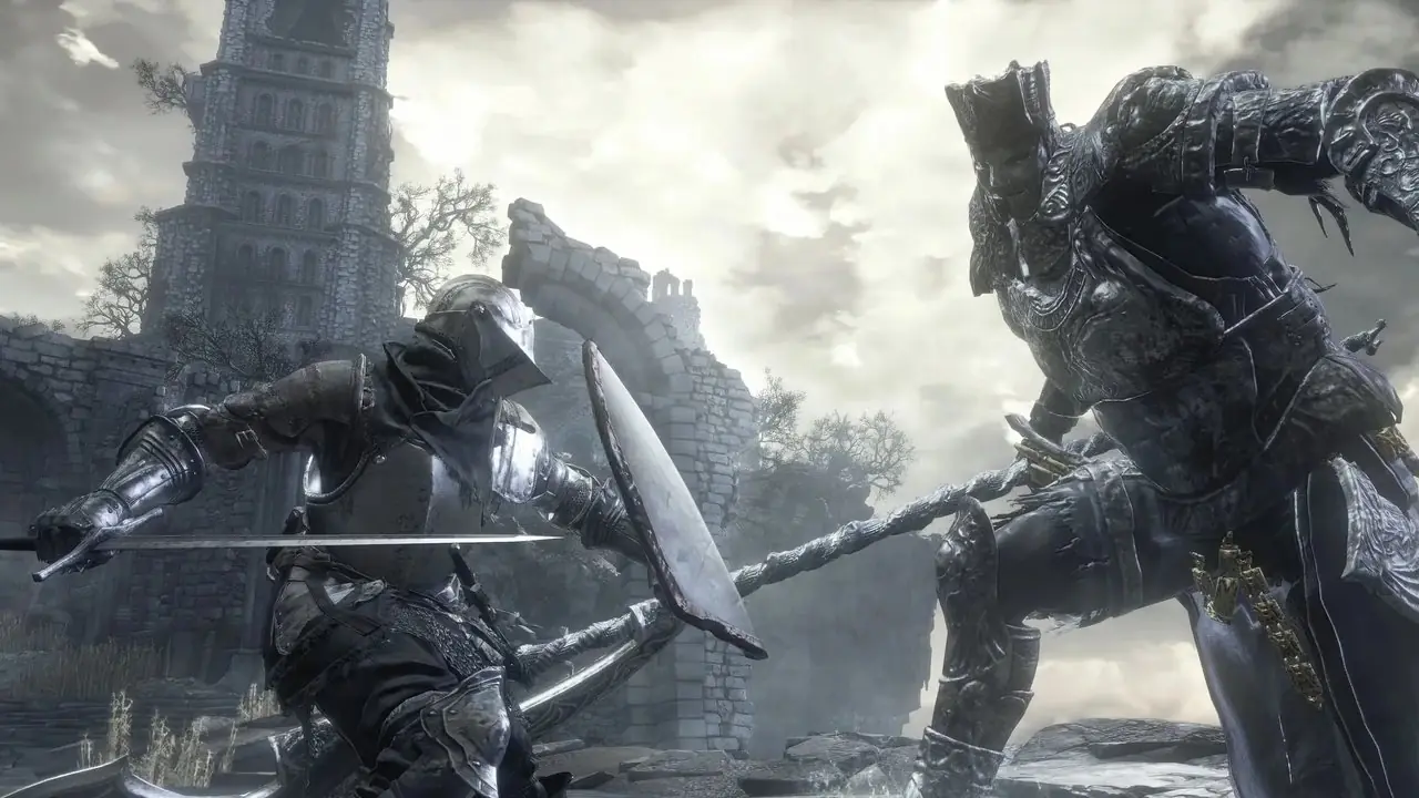 Combattre Gundyr au début de Dark Souls 3