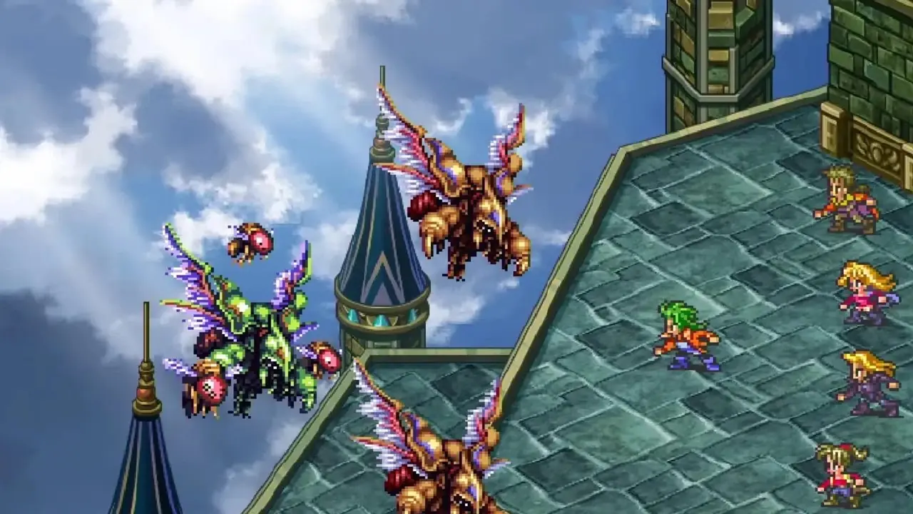 Jogando uma partida em um castelo em Tactics Ogre Let Us Cling Together