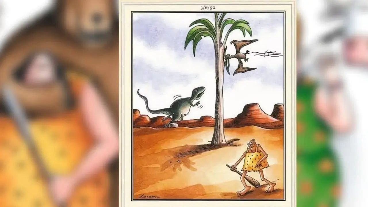 Los dinosaurios cómicos de Far Side Awkward Age luchan por moverse Los dinosaurios cómicos de Far Side Awkward Age luchan por moverse