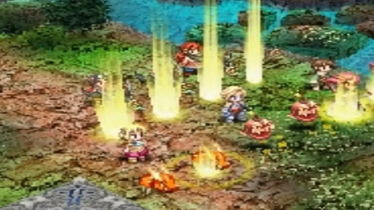 Luchando contra un jefe en Final Fantasy Adventure