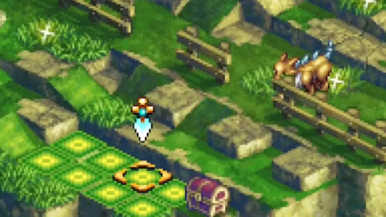 Kämpfe gegen einen Boss in Final Fantasy Adventure