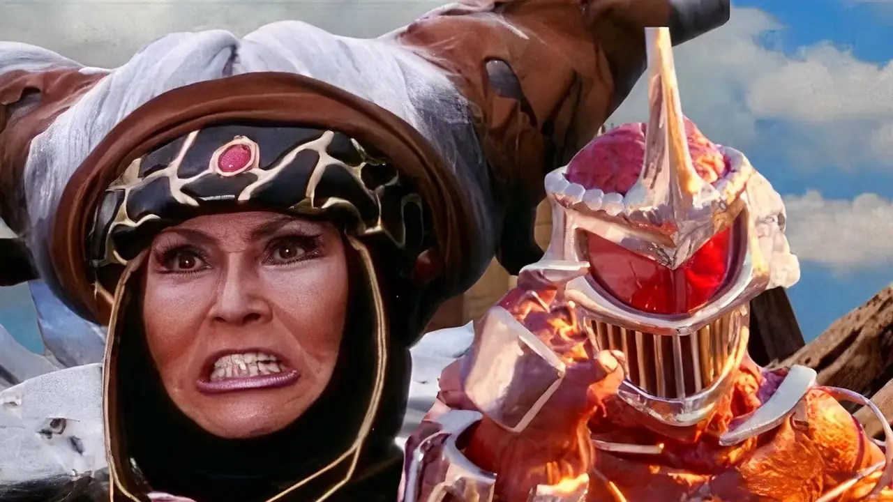 En kombinerad bild av Rita Repulsa och Lord Zedd över Power Rangers kommandocentral