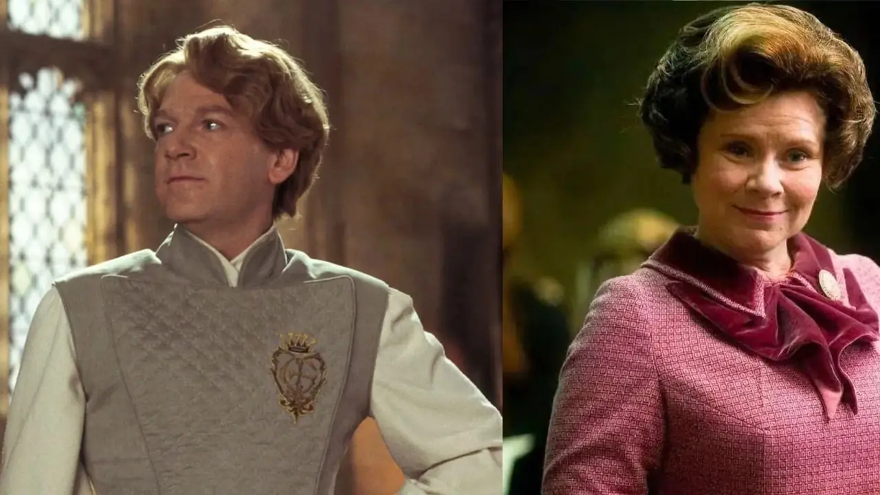 Zusammengesetztes Bild von Gilderoy Lockhart aus Harry Potter und die Kammer des Schreckens und Dolores Umbridge aus Harry Potter und der Orden des Phönix