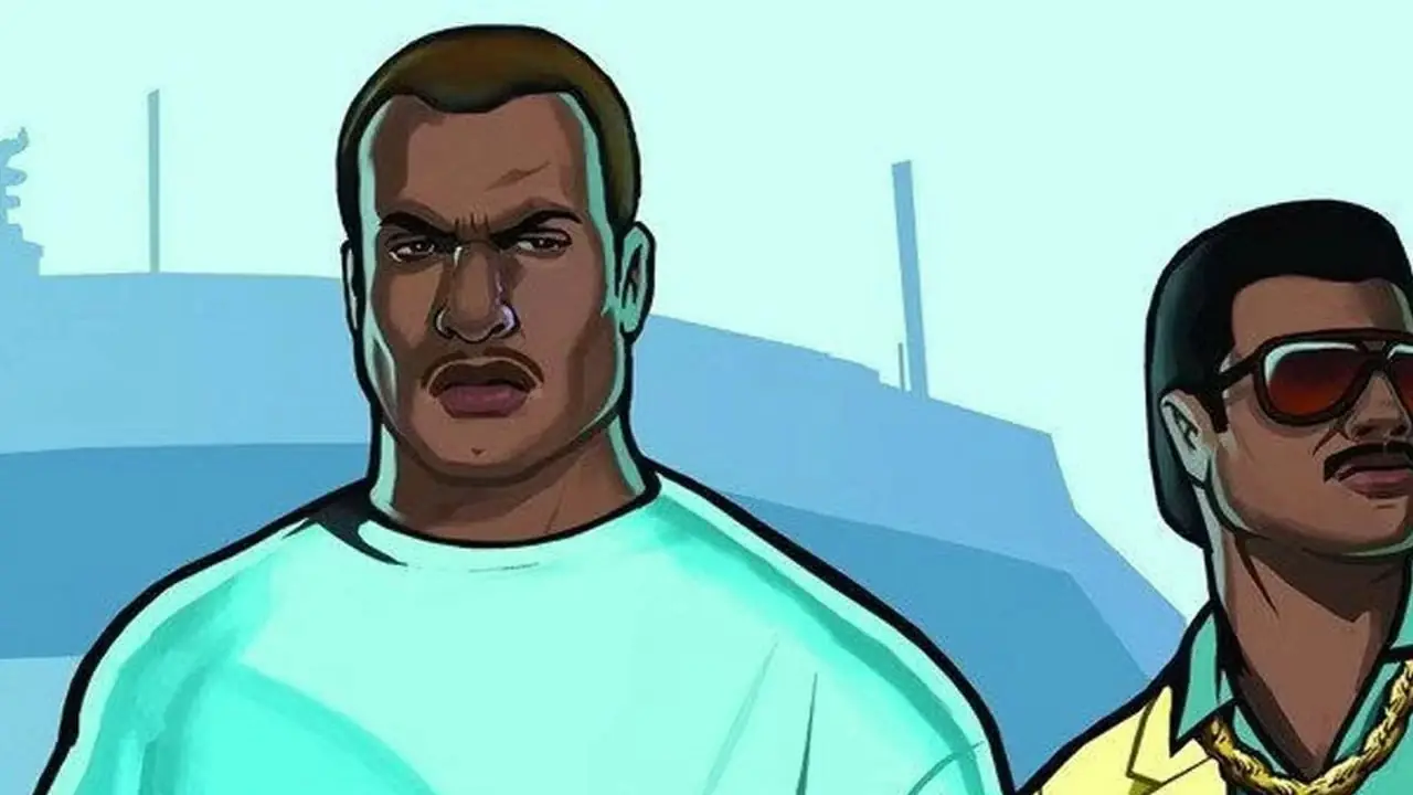 n3on sósia no trailer de aparência estendida do GTA 6 transmitido do porta-malas de um carro.
