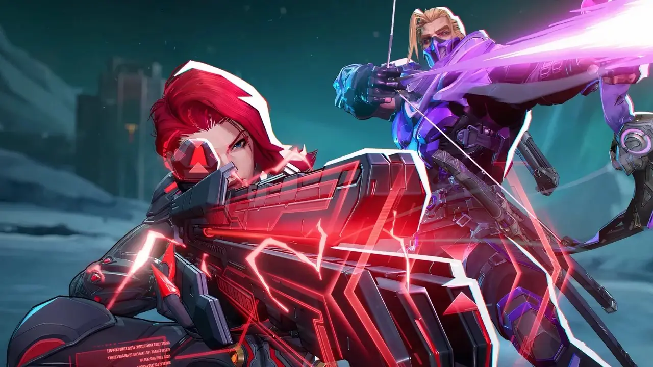 Illustration clé de Marvel Rivals avec logo Marvel sur le dessus