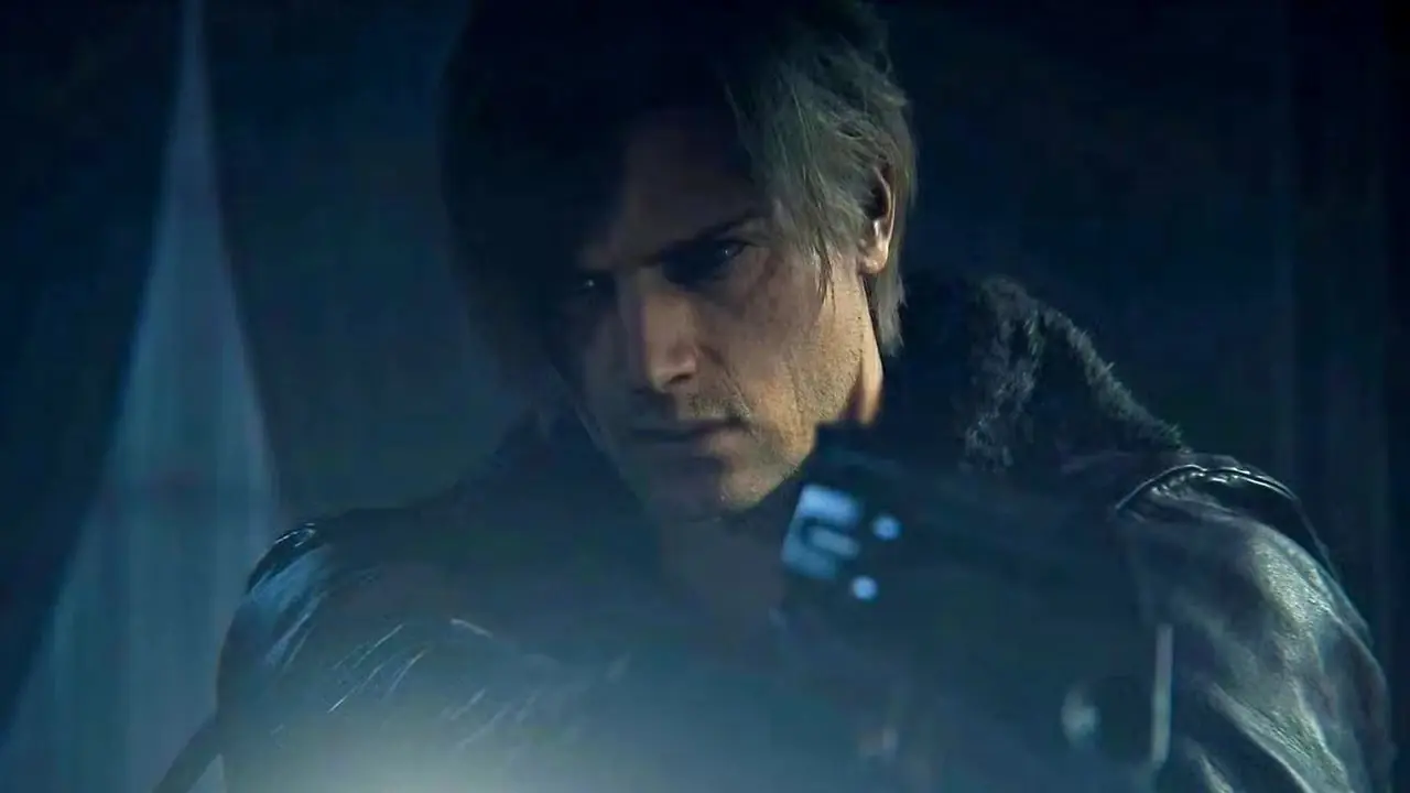 El logo de Capcom sobre una imagen borrosa de Resident Evil Requiem